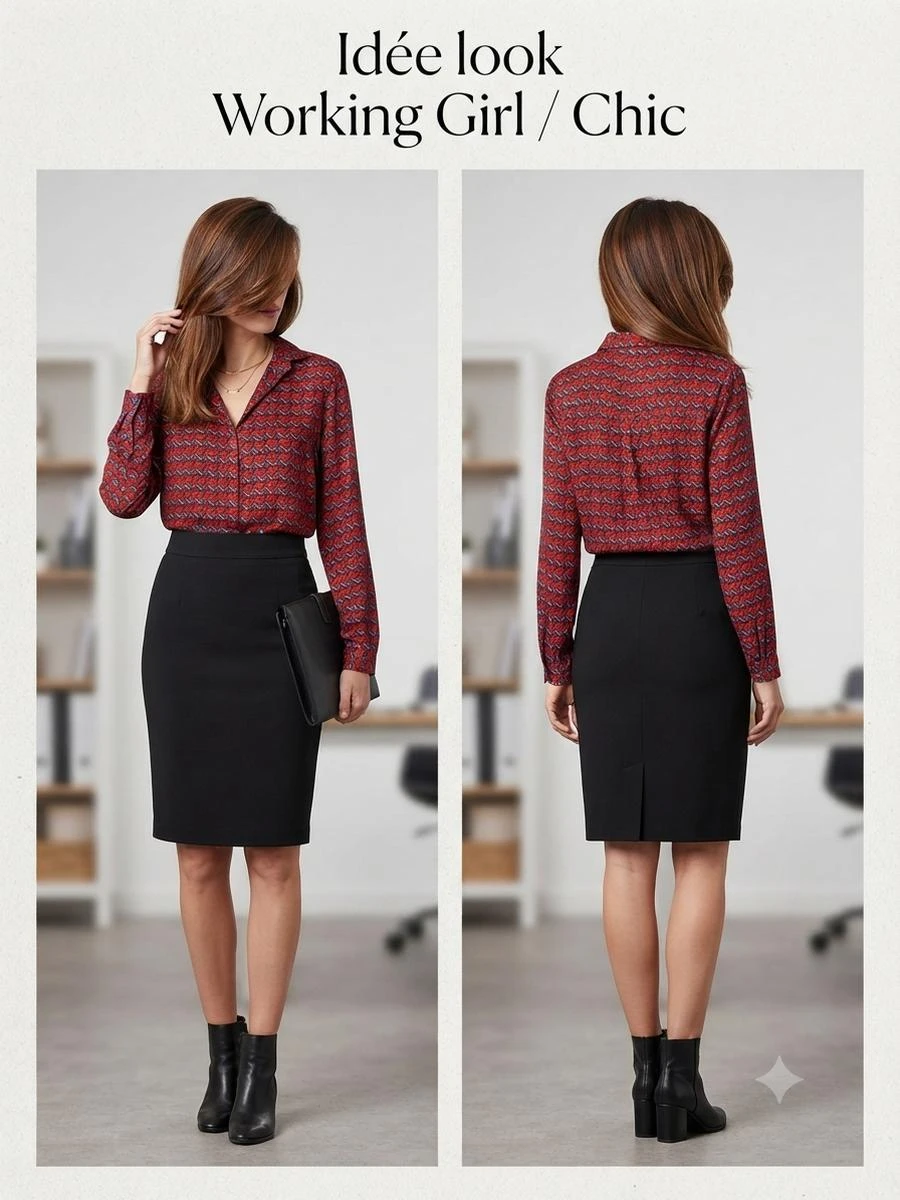 ♥Blouse fluide satinée géométrique Cache Cache - Taille 40 – photo 7
